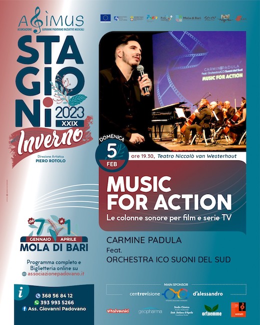 Mola di Bari, Carmine Padula nel concerto “Music for Action”