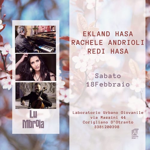 A Corigliano d’Otranto concerto di Rachele Andrioli , Ekland Hasa e Redi Hasa A Corigliano d’Otranto concerto di Rachele Andrioli , Ekland Hasa e Redi Hasa