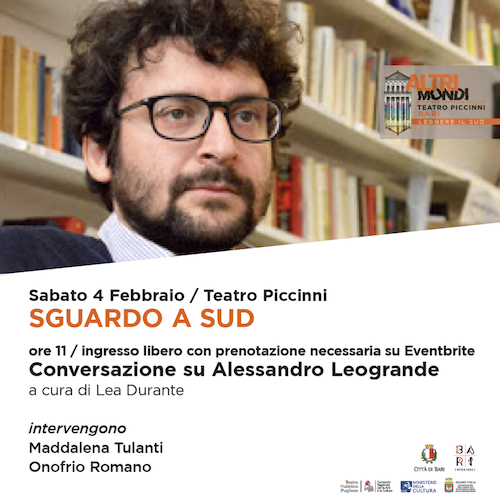 Bari, “Leggere il Sud”: il 4 febbraio terzo incontro Bari, “Leggere il Sud”: il 4 febbraio terzo incontro