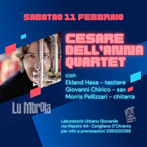 A Corigliano d’Otranto Cesare Dell’Anna Quartet in concerto