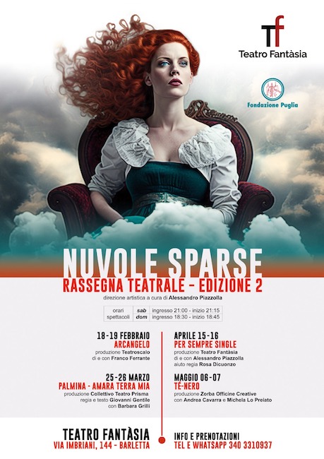 Barletta, dal 18 febbraio la rassegna teatrale “Nuvole sparse” Barletta, dal 18 febbraio la rassegna teatrale “Nuvole sparse”
