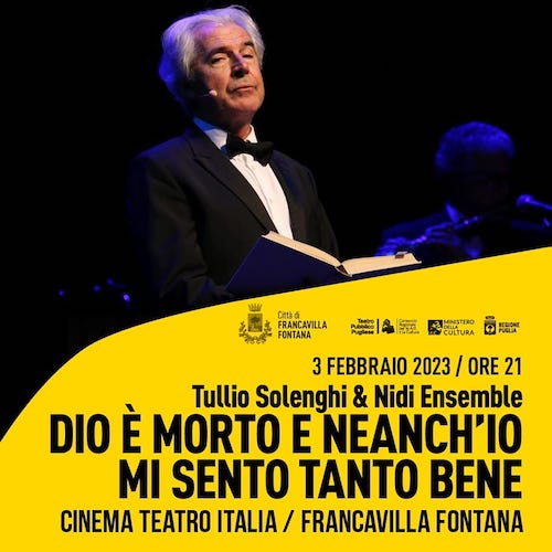 Francavilla Fontana, sold out lo spettacolo di Tullio Solenghi di venerdì 3 febbraio Francavilla Fontana, sold out lo spettacolo di Tullio Solenghi di venerdì 3 febbraio