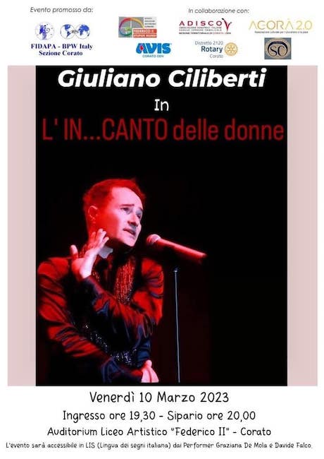 Corato, “L’in… canto delle Donne”: il recital di Giuliano Ciliberti
