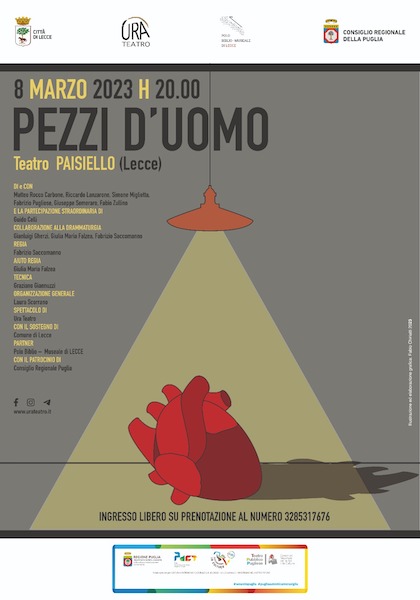 “Pezzi D’uomo”, l’8 marzo al Teatro Paisiello di Lecce “Pezzi D’uomo”, l’8 marzo al Teatro Paisiello di Lecce