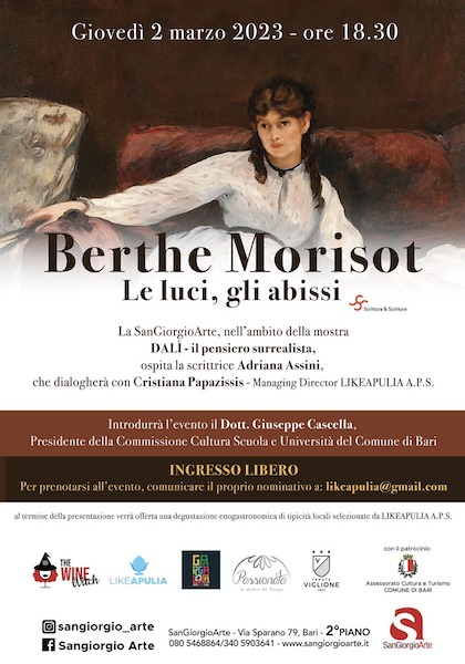 “Berthe Morisot, le luci, gli abissi” di Adriana Assini: la presentazione a Bari “Berthe Morisot, le luci, gli abissi” di Adriana Assini: la presentazione a Bari