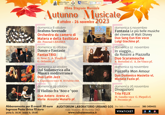 Barletta, il Duo Sang Eun Kim – Luigi Giachino in “Fantasia” Barletta, il Duo Sang Eun Kim – Luigi Giachino in “Fantasia”