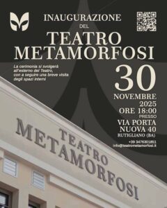 Rutigliano, l'inaugurazione e la Stagione del nuovo Teatro Metamorfosi