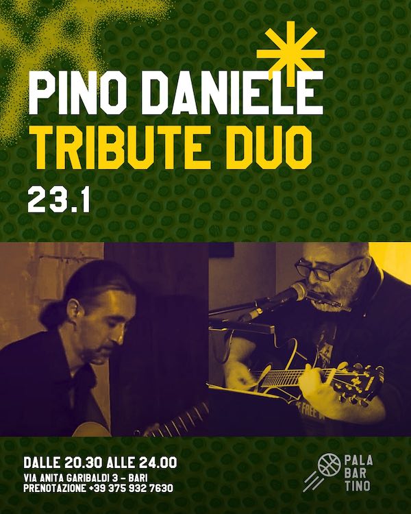 Pino Daniele Tribute Duo il 23 gennaio a Bari