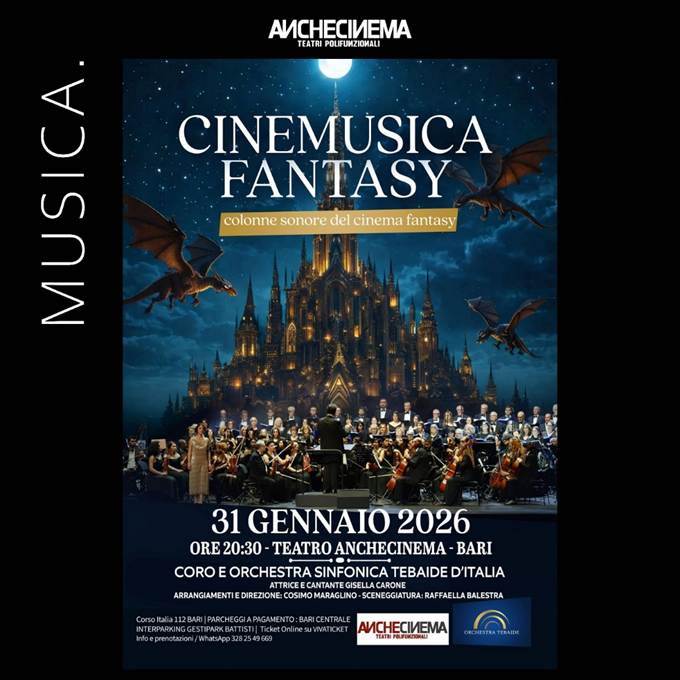 CineMusica fantasy il 31 gennaio 2026 a Bari