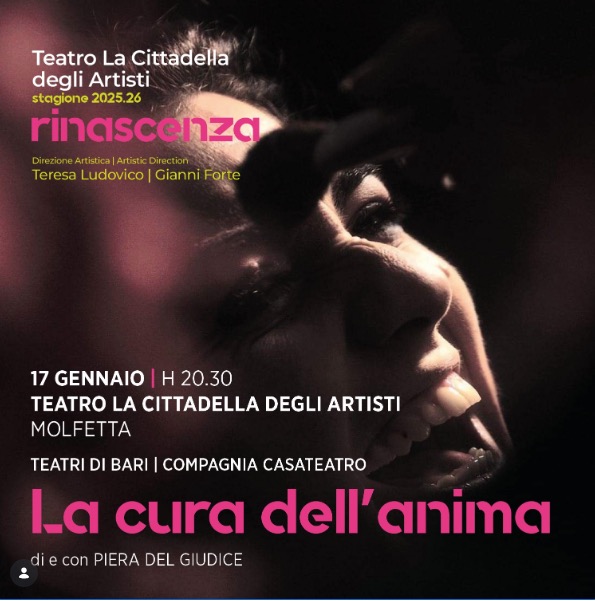 A Molfetta va in scena “La cura dell’anima” di e con Piera Del Giudice