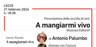 Lecce, “A mangiarmi vivo” di Antonio Palumbo: domani la presentazione