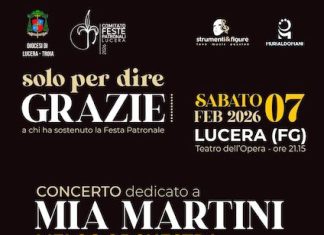 “Solo per dire grazie” concerto dedicato a Mia Martini a Lucera