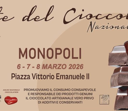 Festa del Cioccolato a Monopoli dal 6 all’8 Marzo 2026