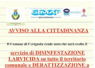 Cerignola, al via oggi gli interventi di disinfestazione e derattizzazione
