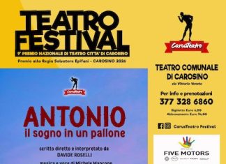 A Carosino il 2 maggio va in scena “Antonio. Il sogno in un pallone”