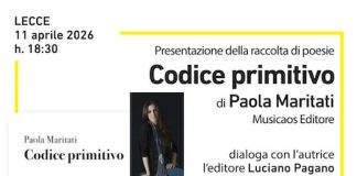 Lecce, “Codice primitivo” di Paola Maritati: domani la presentazione