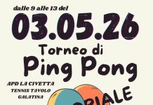 Primo torneo TTEC ping pong amatoriale a Galatina