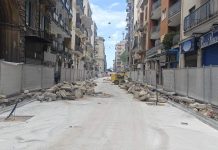 Bari, lavori via Manzoni: posa delle basole sull’isolato tra piazza Garibaldi e via Abate Gimma