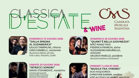 “Intrecci Sonori” con David Stefanovic e Rebecca Brindicci a Lecce