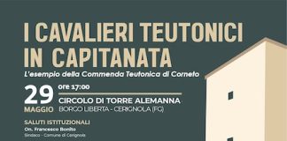 “I Cavalieri Teutonici in Capitanata”, il 29 maggio il convegno a Torre Alemanna