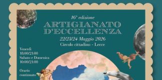 Artigianato d’eccellenza dal 22 al 24 maggio a Lecce