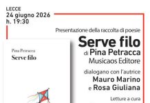 Lecce, domani la presentazione di «Serve filo» di Pina Petracca