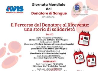 Monte Sant’Angelo, domani il Convegno per la Giornata Mondiale del Donatore