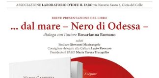 “… dal mare – Nero di Odessa –” la presentazione a Gioia del Colle