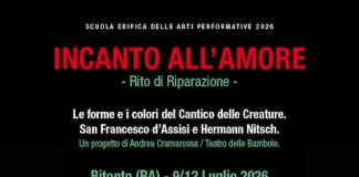 “Incanto all’Amore. Rito di Riparazione”: dal 9 al 12 luglio a Bitonto