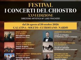 I Concerti del Chiostro 2026: gli appuntamenti di ottobre nel Salento