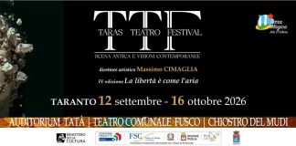 Taras Teatro Festival di Taranto: dal 12 settembre al 16 ottobre la quarta edizione