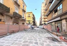 Bari, via Manzoni: proseguono i lavori di pavimentazioni e marciapiedi