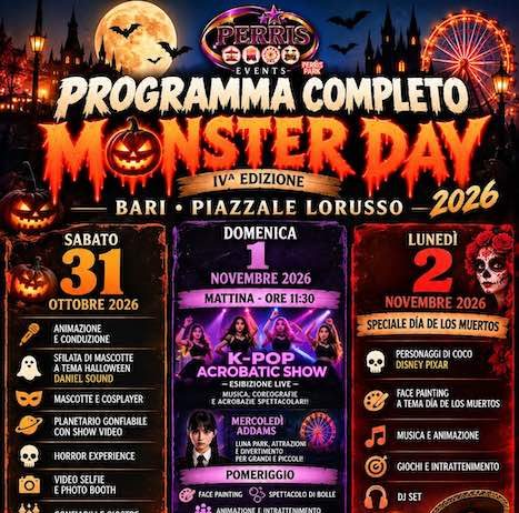 Monster Day, la festa di Halloween nel Municipio II di Bari