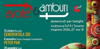 Al via domani a Taranto «favole&TAmburi» con «Cenerentola 301»